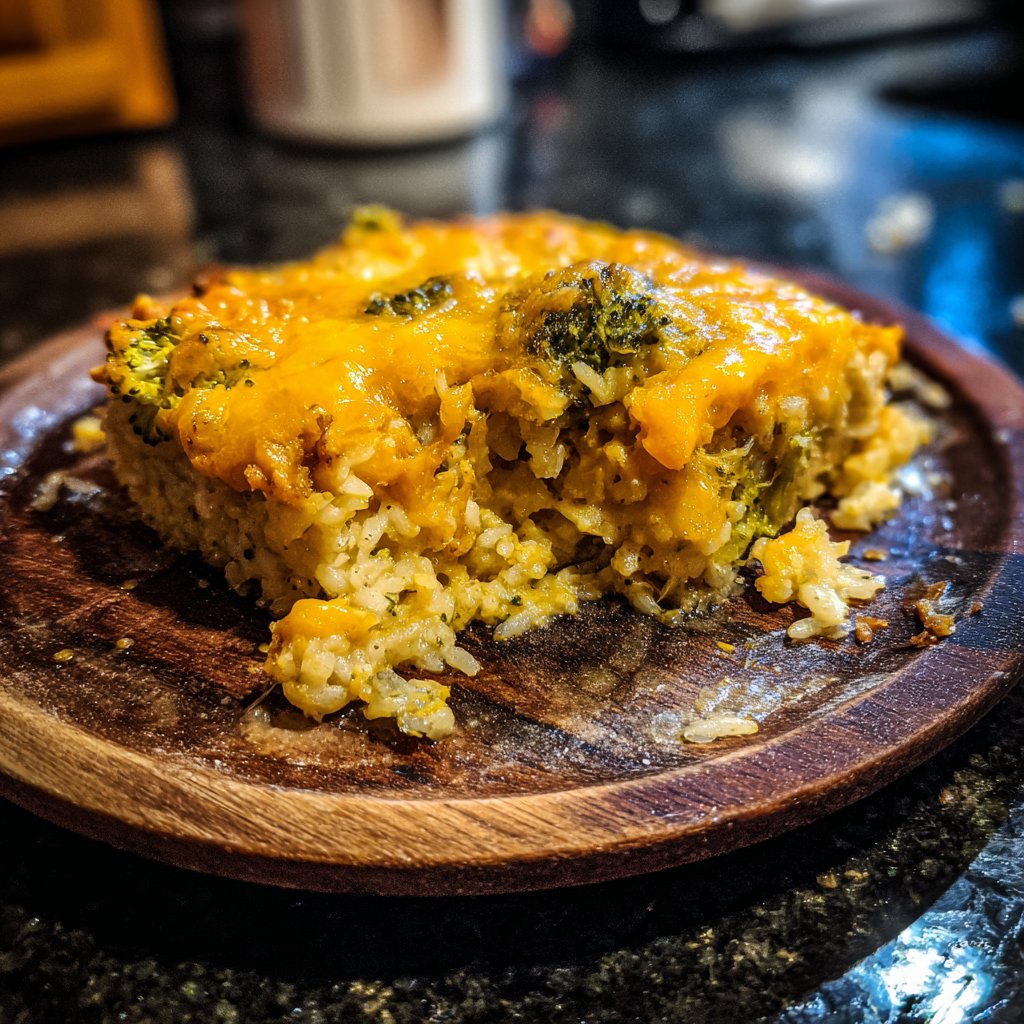 Cheddar Broccoli Rice Casserole