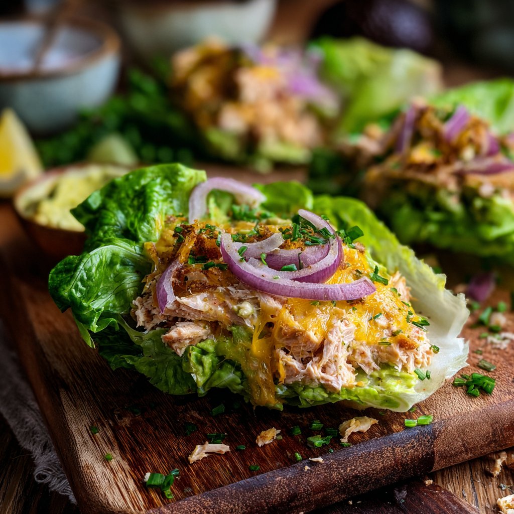 Low Carb Tuna Melt Lettuce Wrap