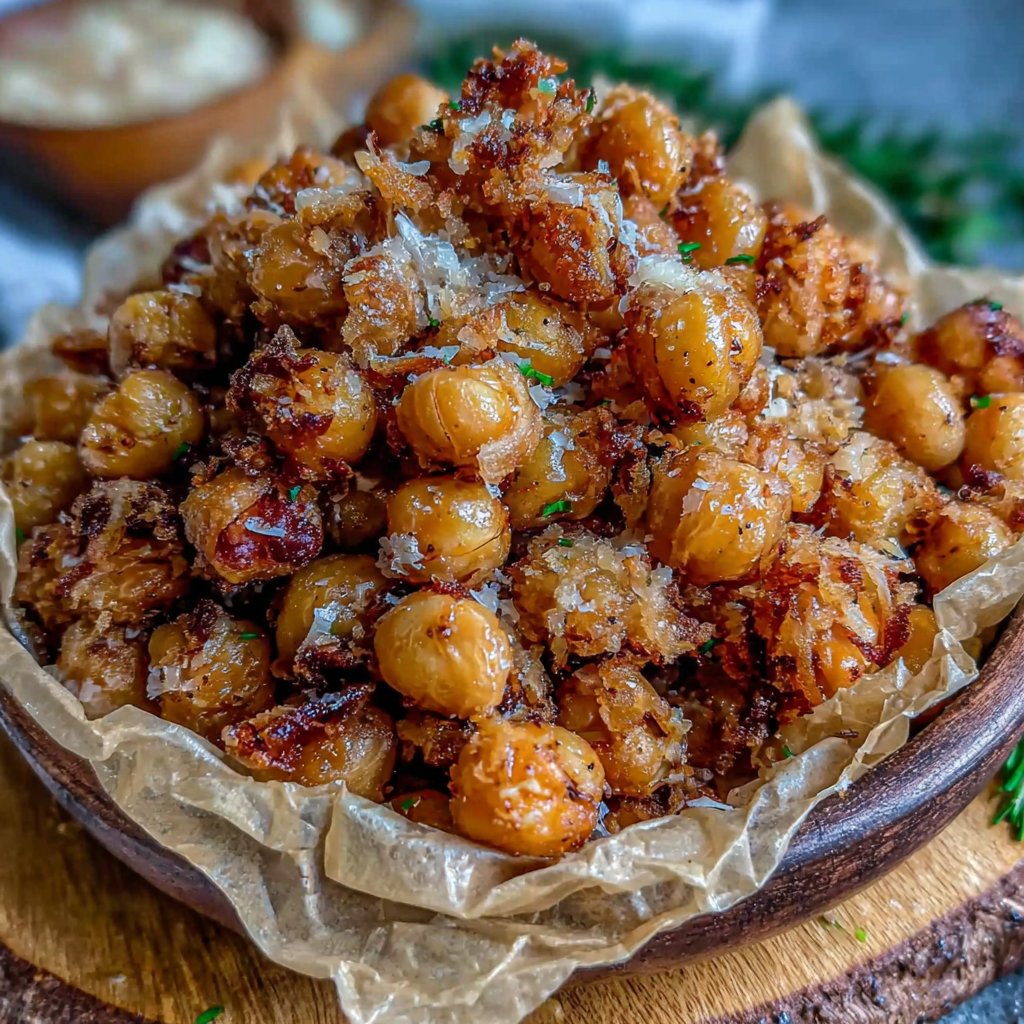 Garlic Roasted Chickpeas Snack